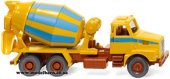 1/87 Volvo N10 3-Axle Concrete Mixer (Maize Yellow & light Blue)-trucks-and-trailers-Model Barn