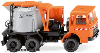 1/87 MAN F7 with Linnhoff Mastic Asphalt Mixer (Municipal Orange)-trucks-and-trailers-Model Barn