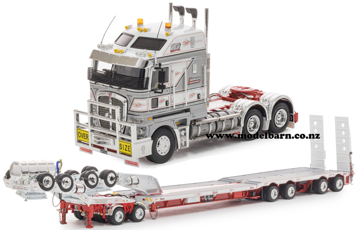 1/50 Kenworth K200 with Drake 2x8 Dolly & 4x8 Swingwing Low Loader Trailer Combo "Bowers Heavy Haulage"