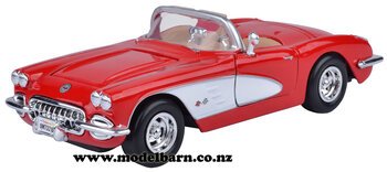 1/24 Chev Corvette Convertible (1959, red & white)-chevrolet-and-gmc-Model Barn