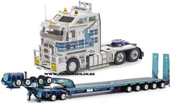 1/50 Kenworth K200 2.8m with Drake 2x8 Dolly & 5x8 Low Loader Trailer Combo "Mactrans Heavy Haulage"-trucks-and-trailers-Model Barn