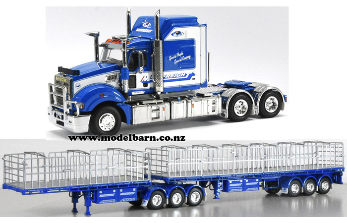 1/50 Mack Super-Liner III & Freighter Flat Top B-Double Combo "Mainfreight"