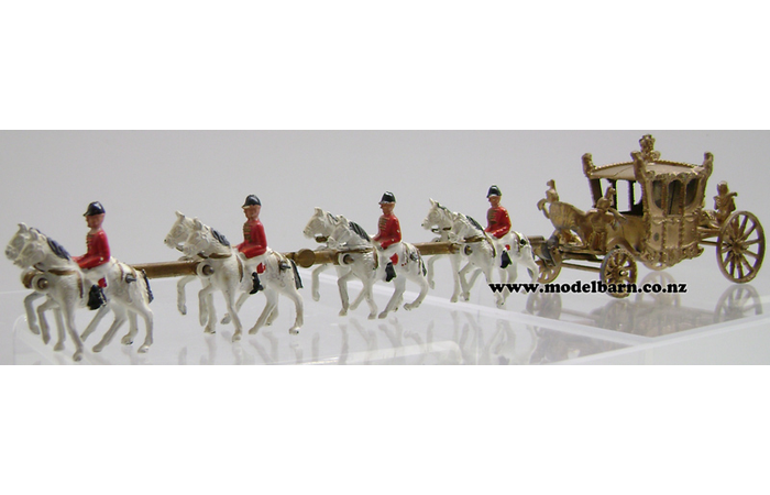 Queen Elizabeth II Coronation Carriage & 8 Horses (1953) Crescent
