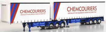 1/50 Freighter Tautliner B-Double Trailer Set "Chemcouriers"-trucks-and-trailers-Model Barn