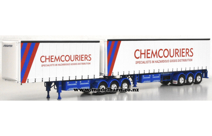 1/50 Freighter Tautliner B-Double Trailer Set "Chemcouriers"