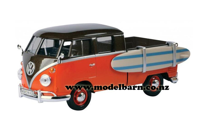 1/24 VW T1 Kombi Double Cab Surf Pick-Up (orange & brown)