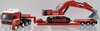1/50 MAN with  Low Loader Trailer & Excavator (red & white) "Max Goll"