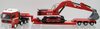 1/50 MAN with  Low Loader Trailer & Excavator (red & white) "Max Goll"