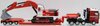 1/50 MAN with  Low Loader Trailer & Excavator (red & white) "Max Goll"