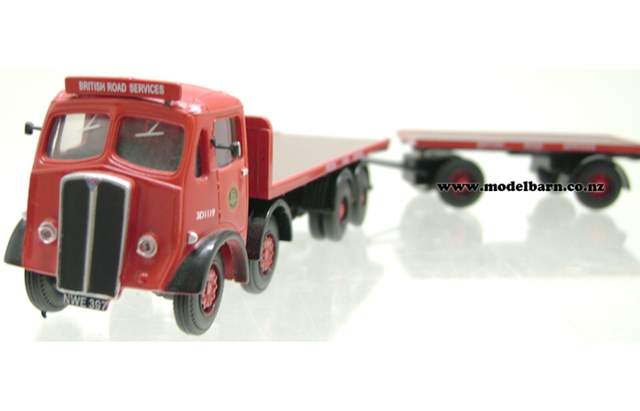 1/76 AEC Mammoth Major 4-Axle Flatdeck Truck & 2-Axle Flatdeck Trailer "British Road Services"