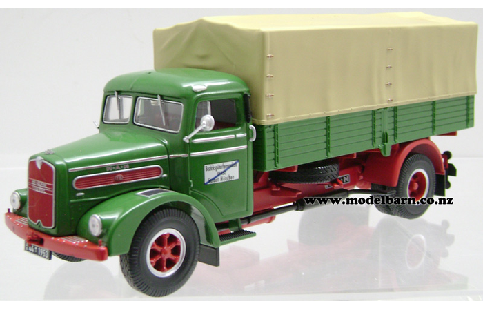 1/43 MAN F8 Canvas Truck (1953, green & red)
