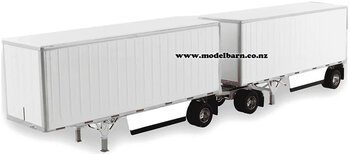 1/50 Wabash Double Box 20' Trailers Set (white)-trailers-Model Barn