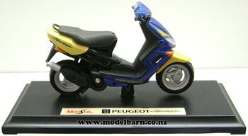 1/18 Peugeot Speedfight Scooter Motorbike (blue & yellow)-motorbikes-and-atvs-Model Barn