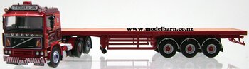 1/50 Volvo F12 Prime Mover & 3-Axle Semi Flatdeck Trailer "D Steven & Son"-volvo-Model Barn
