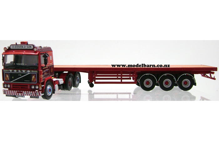 1/50 Volvo F12 Prime Mover & 3-Axle Semi Flatdeck Trailer "D Steven & Son"