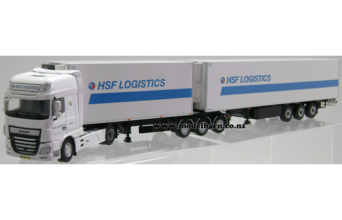 1/50 DAF XF Super Space Cab Prime Mover & B-Double Refer Trailers "HSF Logistics"
