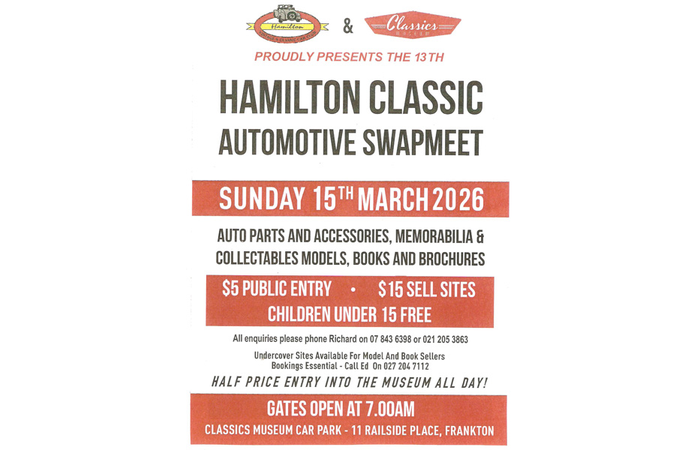 Hamilton Classic Automotive Swap Meet March 15 2026