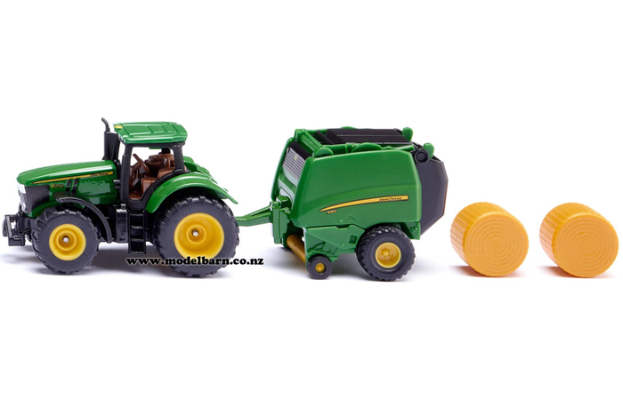 John Deere 7530 & John Deere 990 Round Baler (130mm)