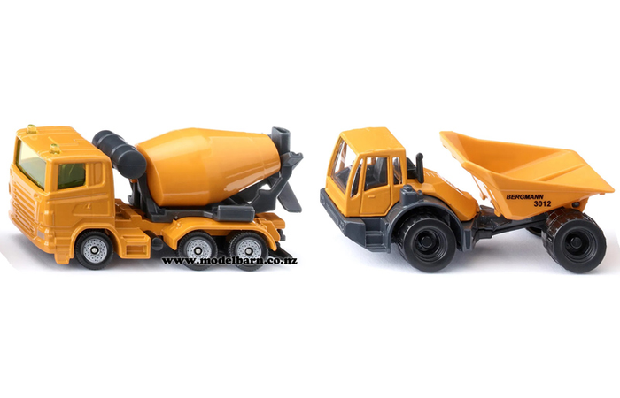 Scania Concrete Mixer (84mm) & Bergmann 3012 Dumper (81mm) Set