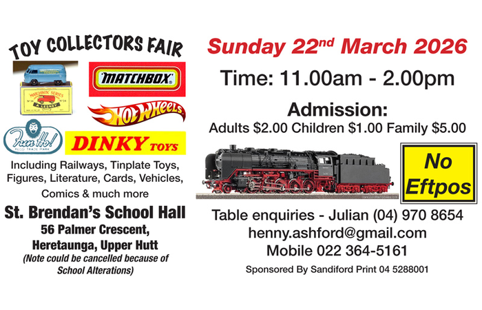 Upper Hutt Toy Collectors Fair March 22 2026