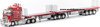 1/50 Freighter Flat Top B-Double Trailer Set (red & silver)