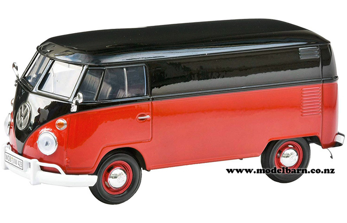 1/24 Volkswagen T1 Kombi Delivery Van (red & black)