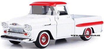 1/24 Chev Apache Pick-Up (1958, white & red)-vehicles-Model Barn