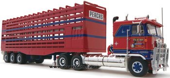 1/64 Kenworth COE with Semi Livestock Trailer "Peachs Transport"-trucks-and-trailers-Model Barn