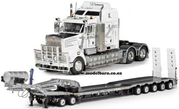 1/50 Kenworth T909 with Drake 2x8 Dolly & 5x8 Low Loader Trailer "VE Group"-trucks-and-trailers-Model Barn