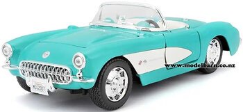 1/24 Chev Corvette (1957, turquoise & white)-chevrolet-and-gmc-Model Barn