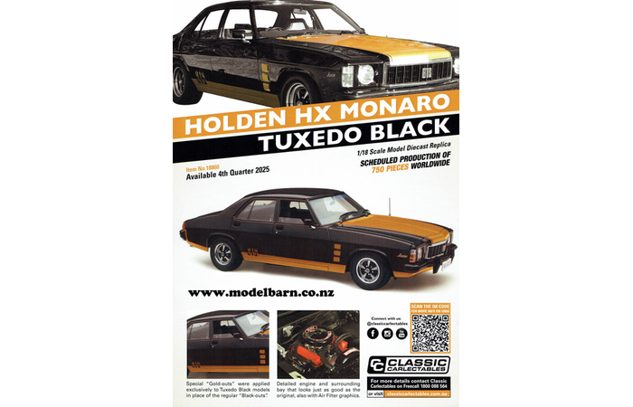 Classic Carlectables 1/18 Holden HX Monaro (Tuxedo Black) A4 Shop Poster