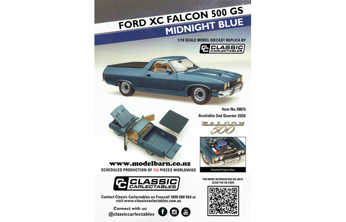 Classic Carlectables Ford XC Ute (Midnight Blue) A4 Shop Poster