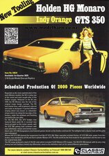 Classic Carlectables Holden HG Monaro GTS 350 (Indy Orange) A4 Shop Poster-model-catalogues-Model Barn