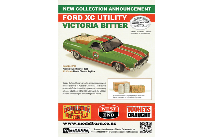 Classic Carlectables Ford XC Ute "Victoria Bitter" A4 Shop Poster