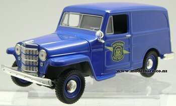 1/25 Jeep Panel Van Coin Bank (1953, blue) "Michigan State Police"-jeep-Model Barn