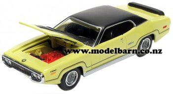 1/64 Plymouth GTX (1971, yellow & black)-plymouth-Model Barn