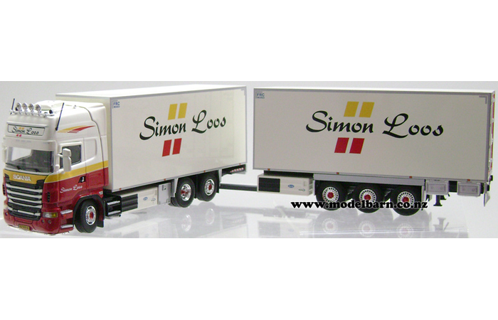 1/50 Scania R730 3-Axle Box Truck & 3-Axle Box Trailer "Simon Loos"
