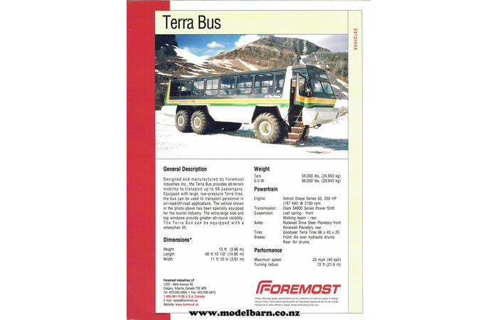 Foremost Terra Bus Sales Brochure