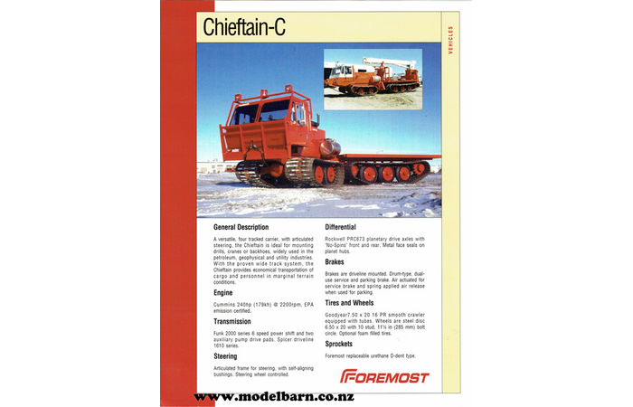 Foremost Chieftain-C Tracked Carrier Sales Brochure