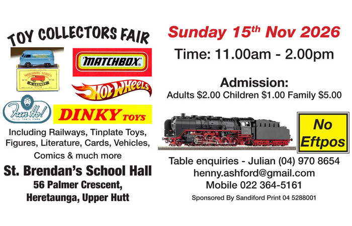 Upper Hutt Toy Collectors Fair November 15 2026