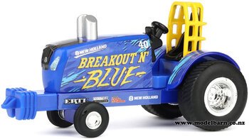 1/64 New Holland Pulling Tractor "Breakout N' Blue"-farm-equipment-Model Barn