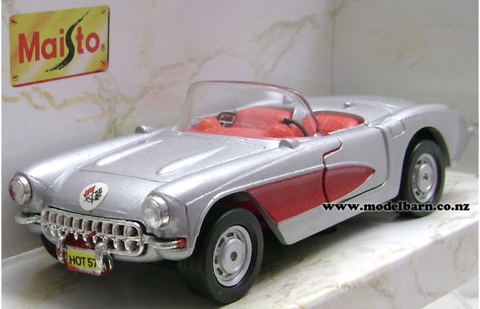 1/39 Chev Corvette (1957, silver & red)