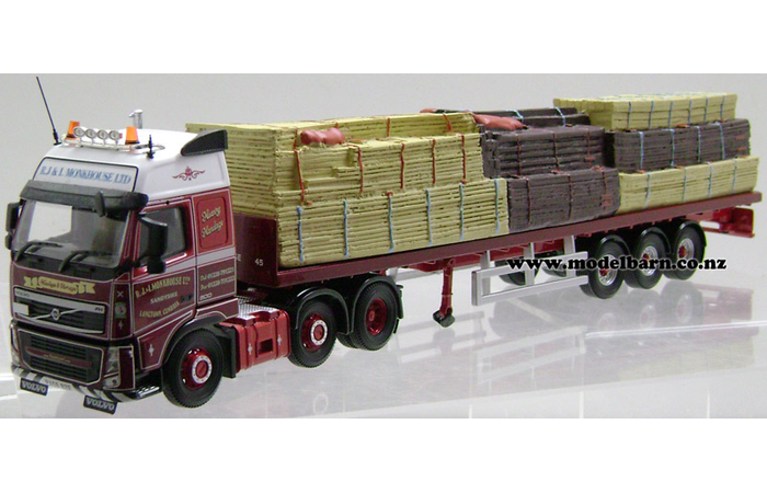 1/50 Volvo FH-500 Prime Mover & Semi Flat Deck Trailer & Load "RJ & I Monkhouse Ltd"