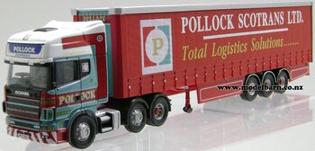 1/50 Scania 124L 420 Prime Mover & Semi Curtainside Trailer "Pollock Scotrans Ltd"-scania-Model Barn