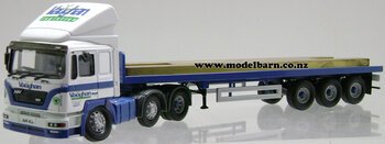 1/50 ERF ECS Prime Mover & Semi Flat Deck Trailer & Load "Vaughan Logistics Ltd" (damaged)-erf-Model Barn