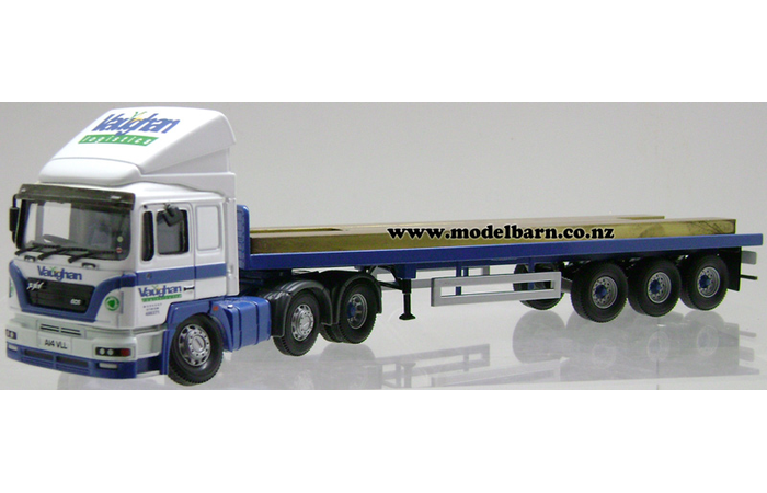 1/50 ERF ECS Prime Mover & Semi Flat Deck Trailer & Load "Vaughan Logistics Ltd" (damaged)