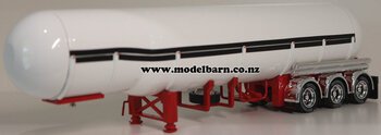 1/50 Semi LPG Tanker Trailer (white & red)-trucks-and-trailers-Model Barn
