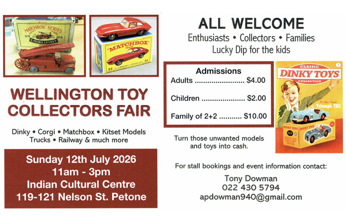 Lower Hutt Toy Collectors Fair July 12  2026