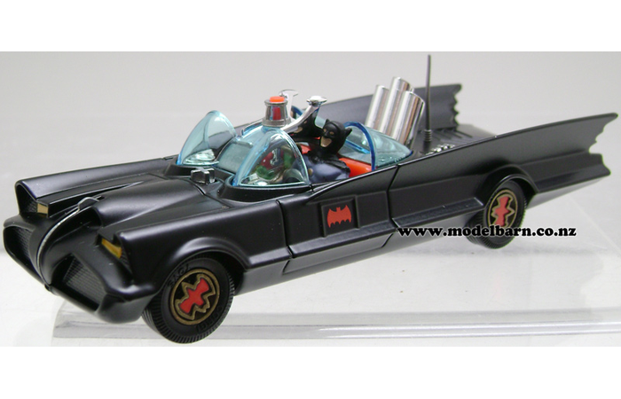 Batmobile with Batman & Robin Figurines (1966, Matt Black, 127mm) Corgi