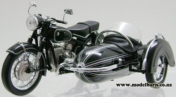 1/10 BMW R60/2 Motorbike & Sidecar Combo (black)-motorbikes-and-atvs-Model Barn